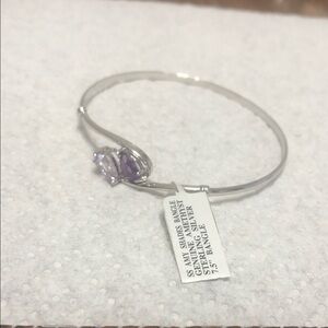 Sterling Silver Bracelet with Purple Gemstone